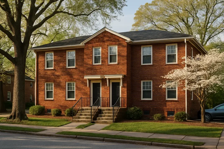Decatur DeKalb County historic brick fourplex multifamily building exterior